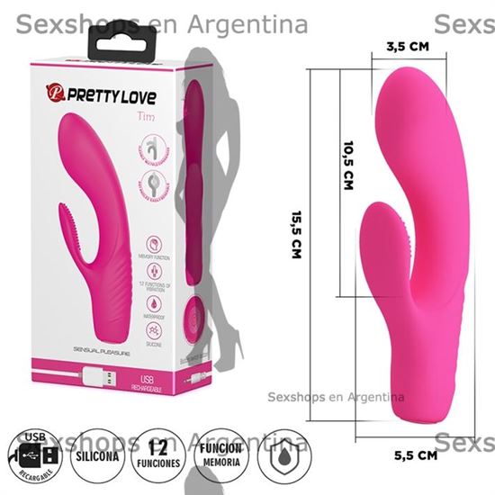 Estimulador de punto G y clitoris con carga USB